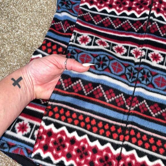 Cuddl Duds Fleece wear with Stretch Full Zip Vest Indian Navajo pattern  SZ SM - Picture 8 of 10